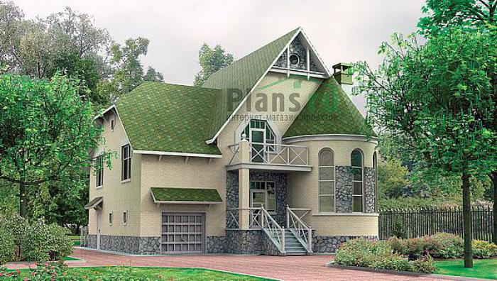Проект дома Бетонный одноэтажный дом с мансардой 50-66 Визуализация фасада