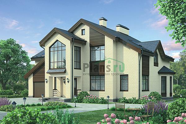 Проект дома Бетонный одноэтажный коттедж с мансардой 54-96 Визуализация фасада