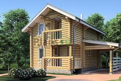 Проект дома Деревянный одноэтажный дом с мансардой 11-46