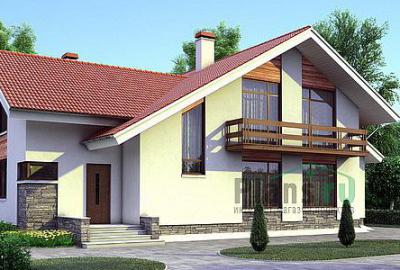 Проект дома Кирпичный загородный дом с мансардой 38-67