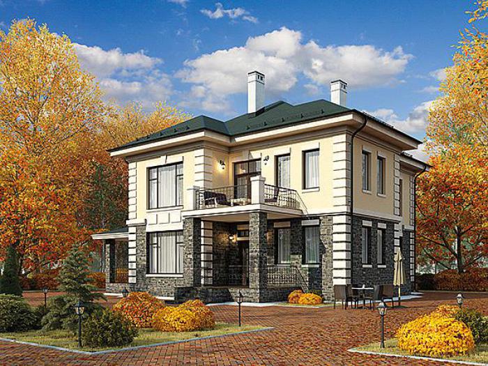 Проект дома Бетонный двухэтажный дом 60-60 Визуализация фасада