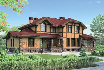 Проект дома Кирпичный дом с мансардой и цоколем 72-84