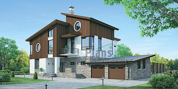 Проект дома Кирпичный 2-х этажный дом с мансардой 37-74 Визуализация фасада