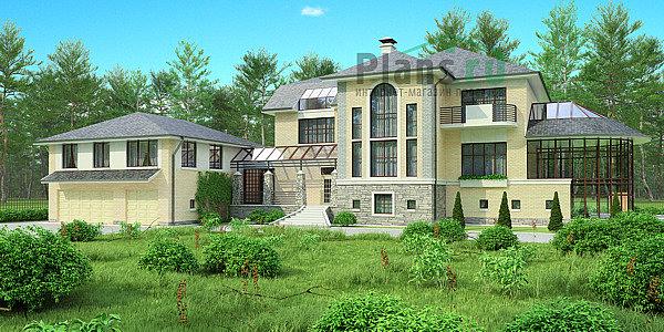 Проект дома Кирпичный двухэтажный дом с подвалом и жилой мансардой 36-51 Визуализация фасада