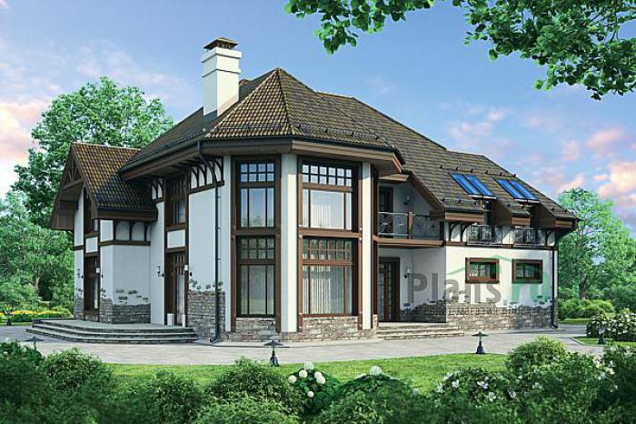 Проект дома Кирпичный дом с мансардой 37-49 Визуализация фасада