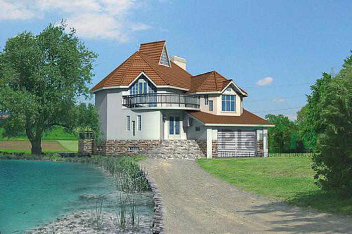 Проект дома Кирпичный двухэтажный дом с цоколем 32-24 Визуализация фасада