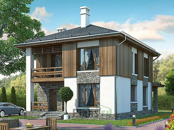 Проект дома Каркасный двухэтажный загородный дом 90-24 Визуализация фасада