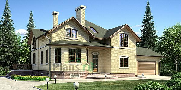 Проект дома Кирпичный дом с мансардой и цокольным этажом 35-91 Визуализация фасада