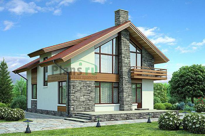 Проект дома Кирпичный загородный дом с мансардой 71-68 Визуализация фасада