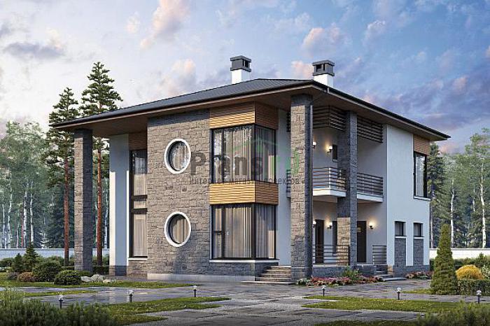 Проект дома Кирпичный двухэтажный коттедж 40-31 Визуализация фасада